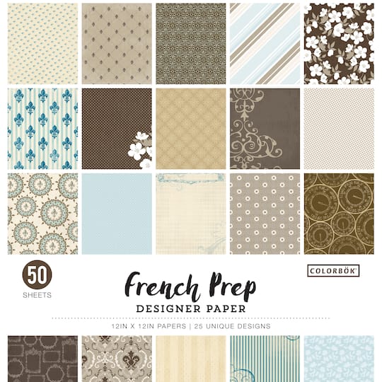 Colorbok&#xAE; French Prep Designer Cardstock Paper Pad, 12&#x22; x 12&#x22;